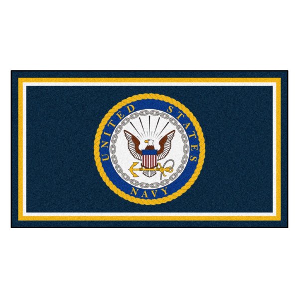 FanMats® - U.S. Navy 36" x 60" Nylon Face Plush Floor Rug with "Navy's Crest" Logo