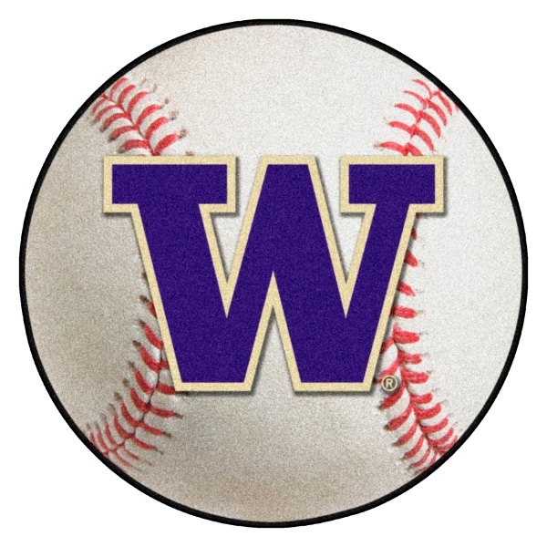 FanMats® - University of Washington 27" Dia Nylon Face Baseball Ball Floor Mat with "W" Logo