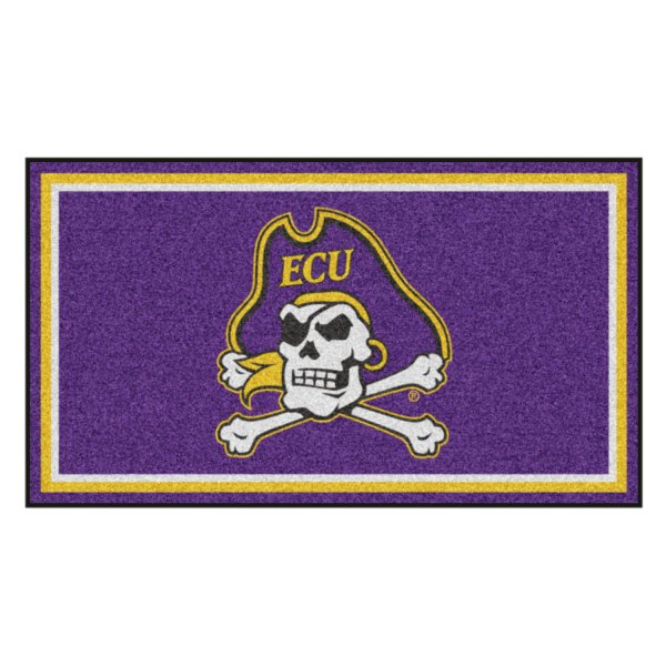 FanMats® - East Carolina University 36" x 60" Nylon Face Plush Floor Rug with "Pirate Skull" Logo