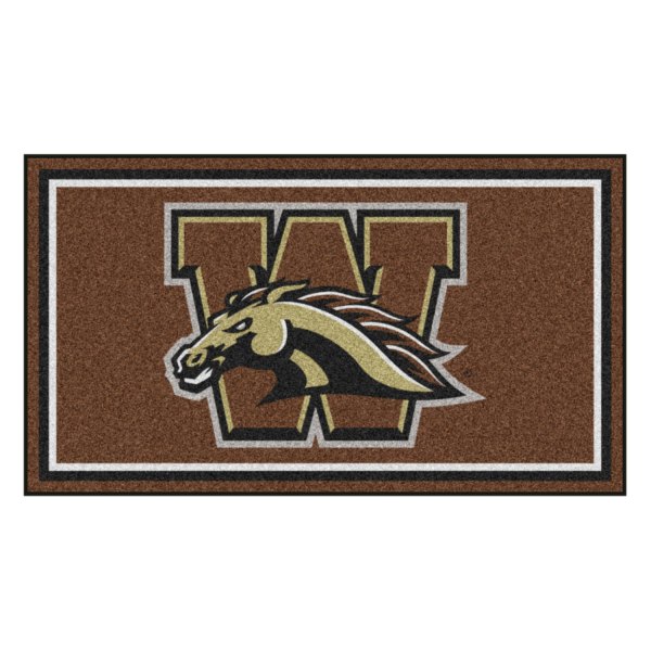 FanMats® - Western Michigan University 36" x 60" Nylon Face Plush Floor Rug with "W and Bronco Head" Logo