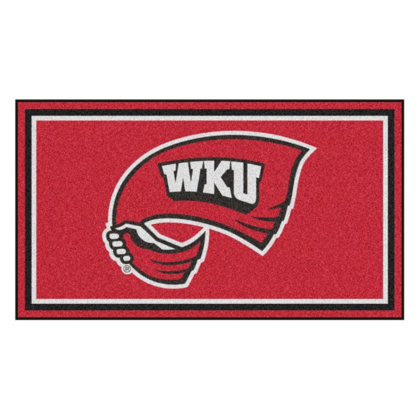FanMats® - Western Kentucky University 36" x 60" Nylon Face Plush Floor Rug with "Flag WKU" Logo