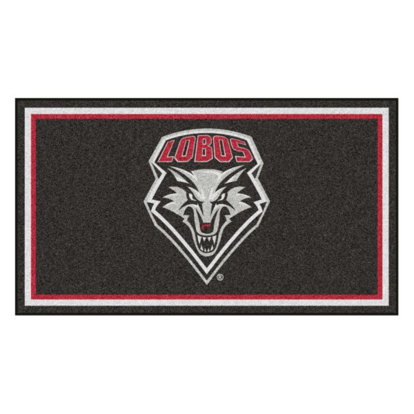 FanMats® - University of New Mexico 36" x 60" Nylon Face Plush Floor Rug with "Wolf Head and LOBOS" Logo