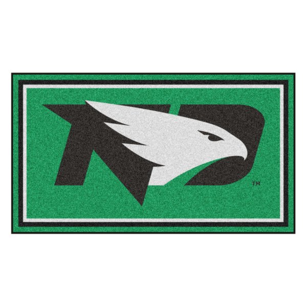 FanMats® - University of North Dakota 36" x 60" Nylon Face Plush Floor Rug with "ND Hawk" Logo