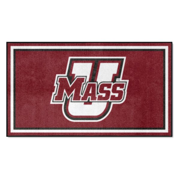 FanMats® - University of Massachusetts 36" x 60" Nylon Face Plush Floor Rug with "Minutemen and Wordmark" Logo