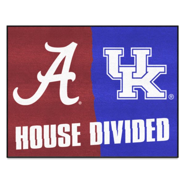 FanMats® - University of Alabama/University of Kentucky 33.75" x 42.5" Nylon Face House Divided Floor Mat