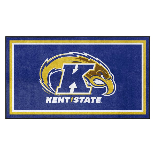 FanMats® - Kent State University 36" x 60" Nylon Face Plush Floor Rug with "K and Golden Eagle" Logo