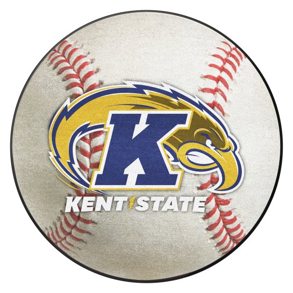 FanMats® - Kent State University 27" Dia Nylon Face Baseball Ball Floor Mat with "K & Golden Eagle" Logo