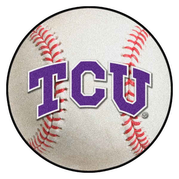 FanMats® - Texas Christian University 27" Dia Nylon Face Baseball Ball Floor Mat with "TCU" Logo