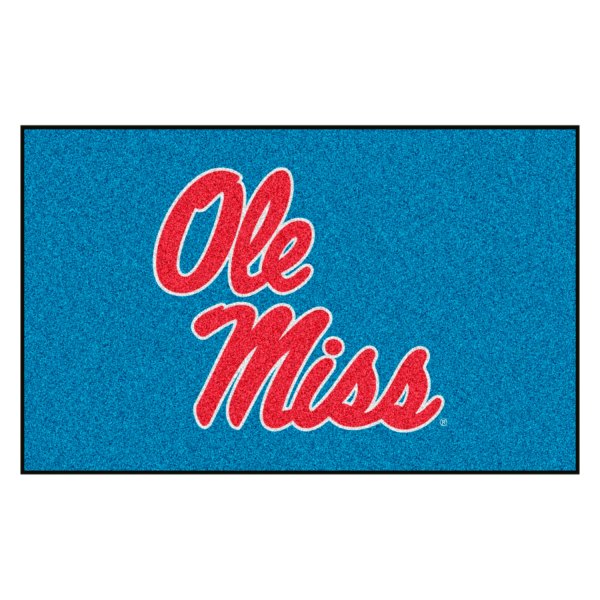 FanMats® - University of Mississippi (Ole Miss) 60" x 96" Nylon Face Ulti-Mat with Alternate Light Blue "Ole Miss" Script Logo