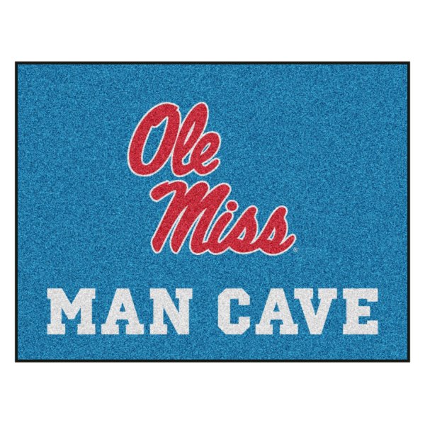 FanMats® - University of Mississippi (Ole Miss) 33.75" x 42.5" Nylon Face Man Cave All-Star Floor Mat with Alternate Light Blue "Ole Miss" Script Logo