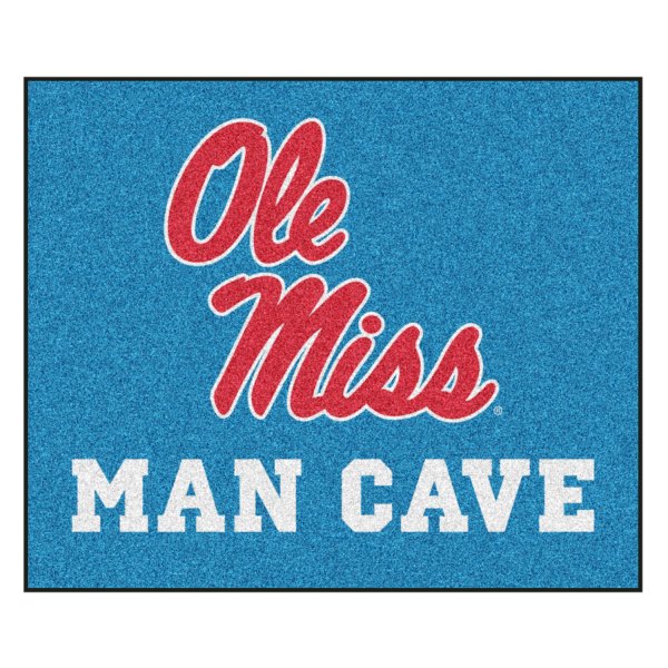 FanMats® - University of Mississippi (Ole Miss) 59.5" x 71" Nylon Face Man Cave Tailgater Mat with Alternate Light Blue "Ole Miss" Script Logo