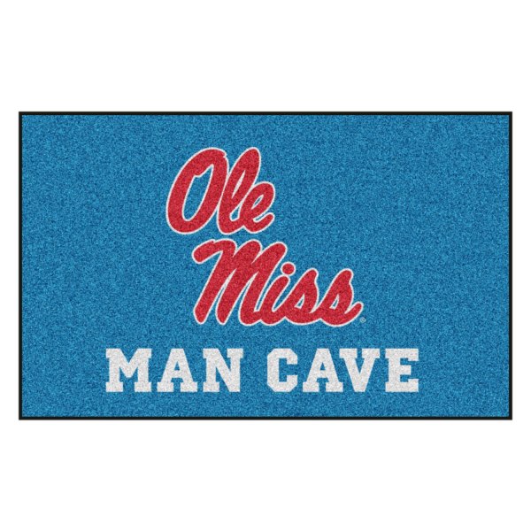 FanMats® - University of Mississippi (Ole Miss) 60" x 96" Nylon Face Man Cave Ulti-Mat with Alternate Light Blue with "Ole Miss" Script Logo