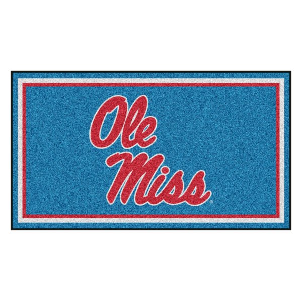 FanMats® - University of Mississippi (Ole Miss) 36" x 60" Nylon Face Plush Floor Rug with Alternate Light Blue "Ole Miss" Script Logo