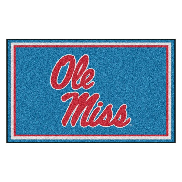 FanMats® - University of Mississippi (Ole Miss) 48" x 72" Nylon Face Ultra Plush Floor Rug with Alternate Light Blue "Ole Miss" Script Logo