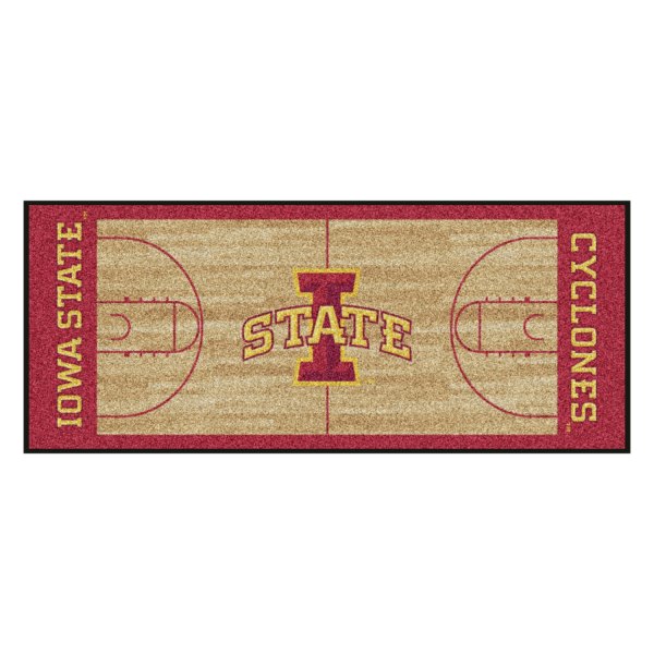 FanMats® - Iowa State University 30" x 72" Nylon Face Basketball Court Runner Mat with "I State" Logo