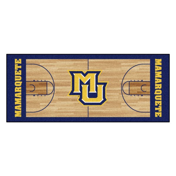 FanMats® - Marquette University 30" x 72" Nylon Face Basketball Court Runner Mat with "MU" Logo