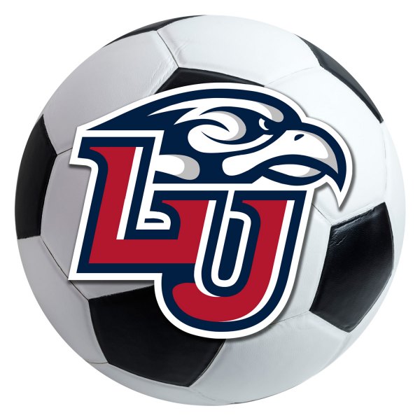 FanMats® - Liberty University 27" Dia Nylon Face Soccer Ball Floor Mat with "LU & Sparky" Logo & Wordmark