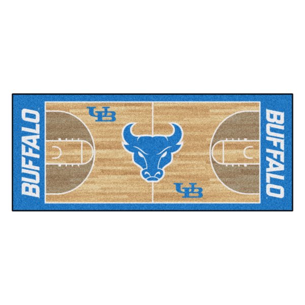 FanMats® - State University of New York at Buffalo 30" x 72" Nylon Face Basketball Court Runner Mat with "Buffalo Head & Wordmark" Logo