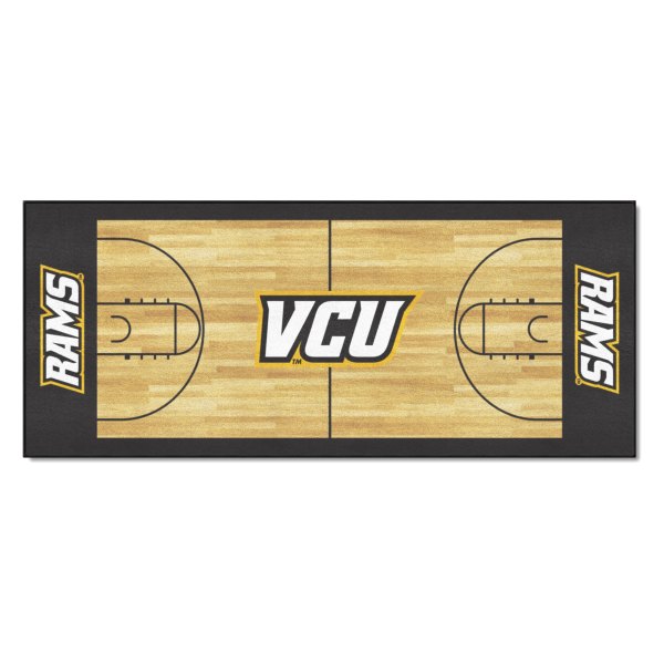 FanMats® - Virginia Commonwealth University 30" x 72" Nylon Face Basketball Court Runner Mat with "VCU" Logo and Wordmark