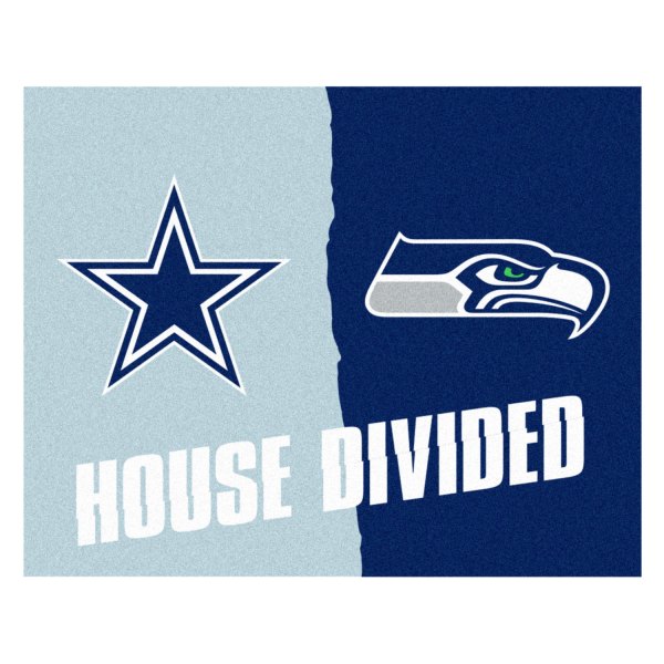 FanMats® - Cowboys/Seahawks 33.75" x 42.5" Nylon Face House Divided Floor Mat