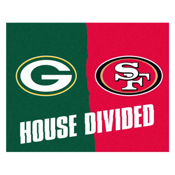 FanMats® - Green Bay Packers/San Francisco 49ers 33.75" x 42.5" Nylon Face House Divided Floor Mat