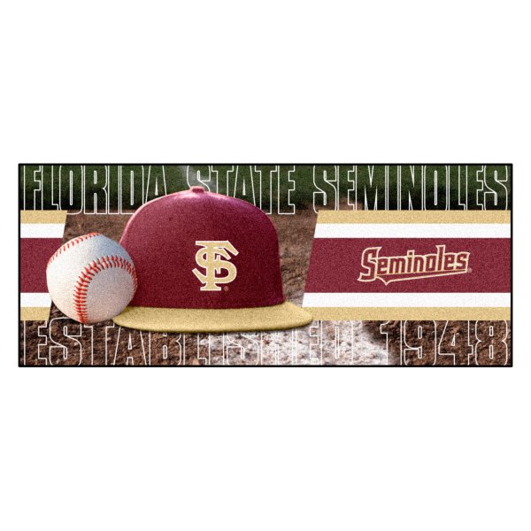 FanMats® - Florida State University 30" x 72" Nylon Face Baseball Runner Mat with "Seminole" Logo