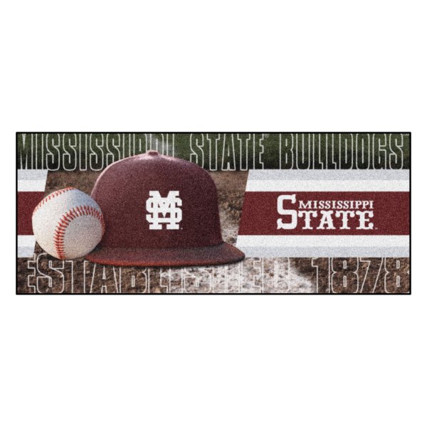 FanMats® - Mississippi State University 30" x 72" Nylon Face Baseball Runner Mat with "M State" Logo