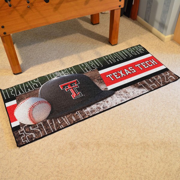 FanMats® - Texas Tech University 30" x 72" Nylon Face Baseball Runner Mat with "TT" Logo