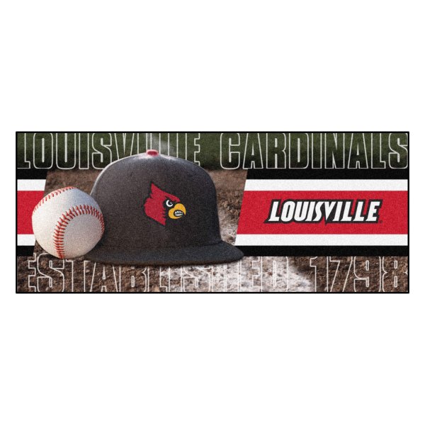 FanMats® - University of Louisville 30" x 72" Nylon Face Baseball Runner Mat with "Cardinal" Logo