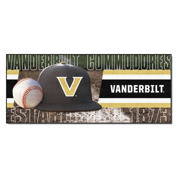 FanMats® - Vanderbilt University 30" x 72" Nylon Face Baseball Runner Mat with "V Star" Logo