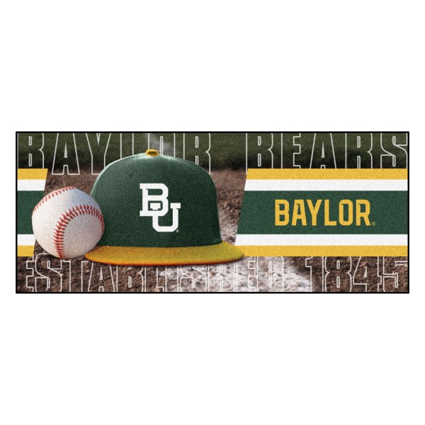 FanMats® - Baylor University 30" x 72" Nylon Face Baseball Runner Mat with "BU" Logo