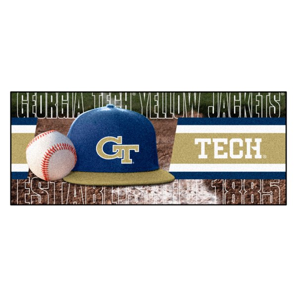 FanMats® - Georgia Tech 30" x 72" Nylon Face Baseball Runner Mat with "GT" Logo