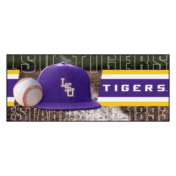 FanMats® - Louisiana State University 30" x 72" Nylon Face Baseball Runner Mat with "LSU" Wordmark