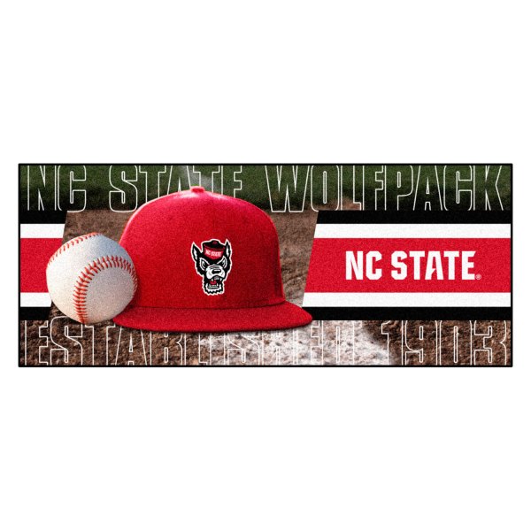 FanMats® - North Carolina State University 30" x 72" Nylon Face Baseball Runner Mat with "NCS" Primary Logo