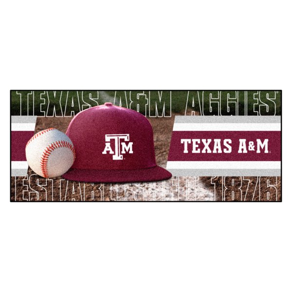 FanMats® - Texas A&M University 30" x 72" Nylon Face Baseball Runner Mat with "ATM" Logo