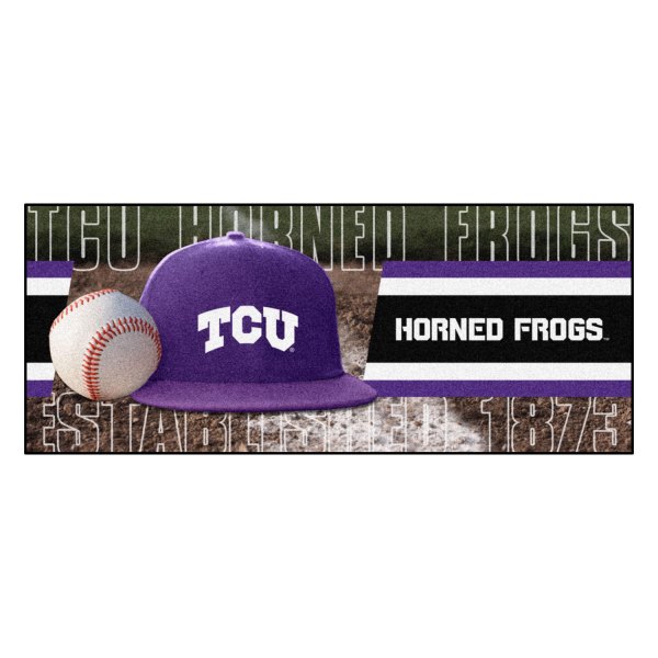 FanMats® - Texas Christian University 30" x 72" Nylon Face Baseball Runner Mat with "TCU" Logo