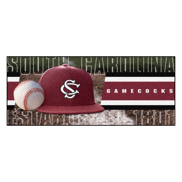 FanMats® - University of South Carolina 30" x 72" Nylon Face Baseball Runner Mat with "Block C & Gamecock" Logo