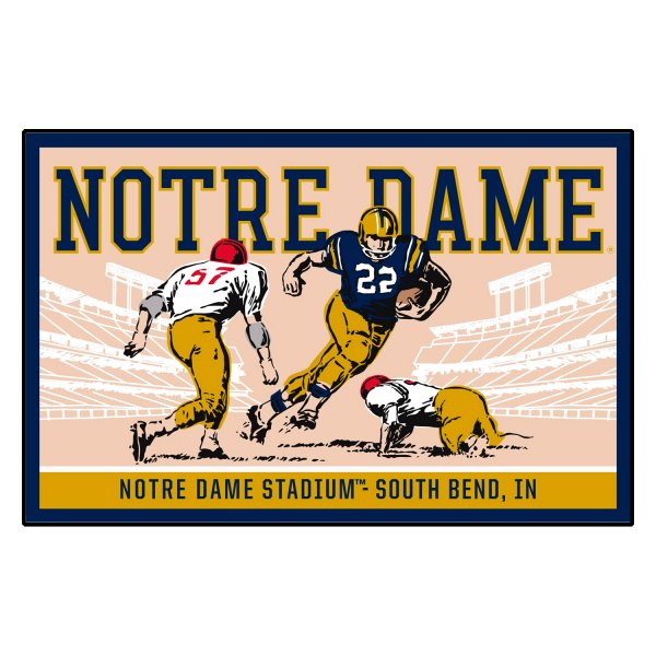 FanMats® - Notre Dame 19" x 30" Nylon Face Ticket Starter Mat