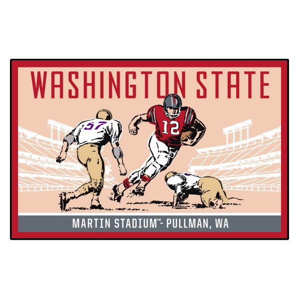 FanMats® - Washington State University 19" x 30" Nylon Face Ticket Starter Mat