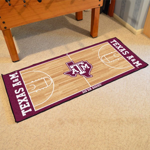 FanMats® - Texas A&M University 30" x 72" Nylon Face Basketball Court Runner Mat with "ATM" Logo