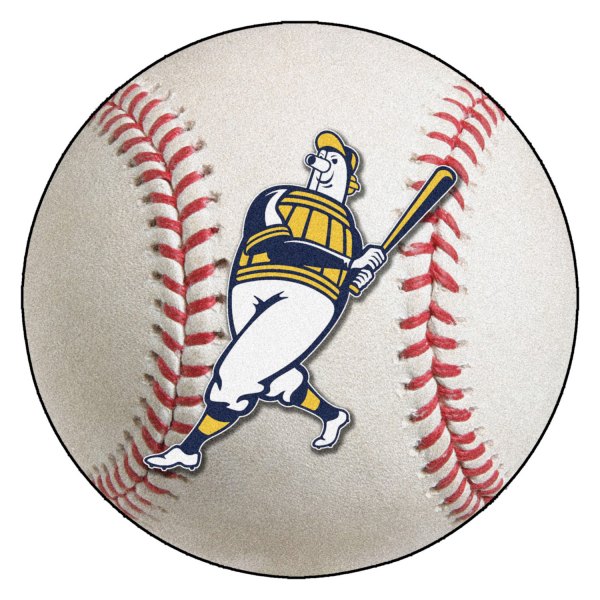 FanMats® - Milwaukee Brewers 27" Dia Nylon Face Baseball Ball Floor Mat