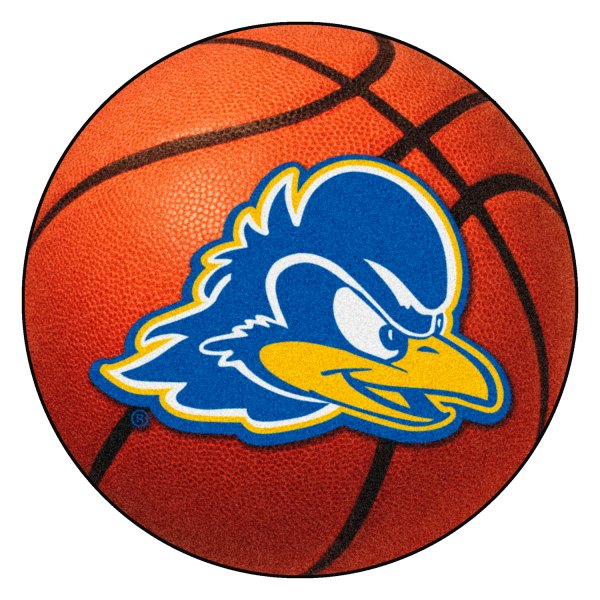 FanMats® - University of Delaware 27" Dia Nylon Face Basketball Ball Floor Mat with "Blue Hen" Logo