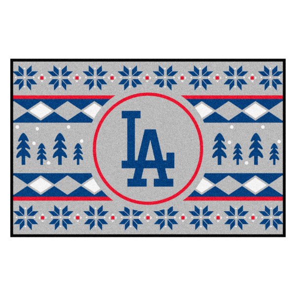 FanMats® - "Holiday Sweater" Los Angeles Dodgers 19" x 30" Nylon Face Starter Mat