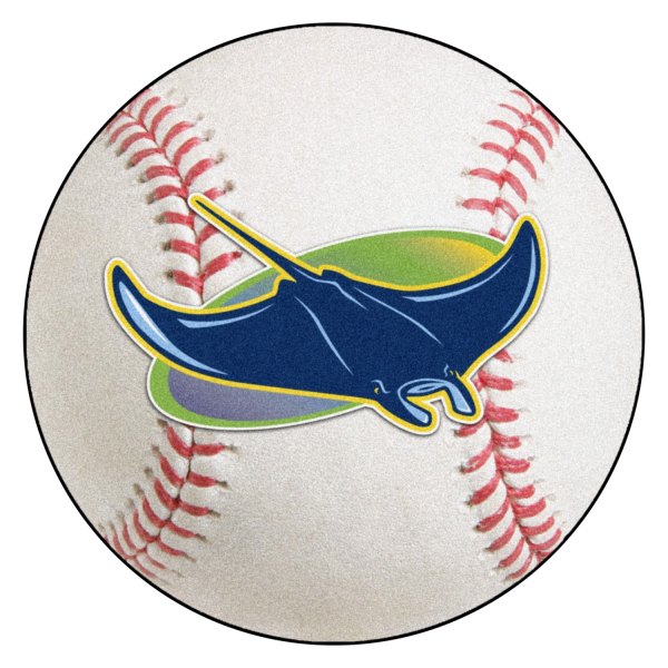 FanMats® - Tampa Bay Rays 27" Dia Nylon Face Baseball Ball Floor Mat with "Ray" Logo