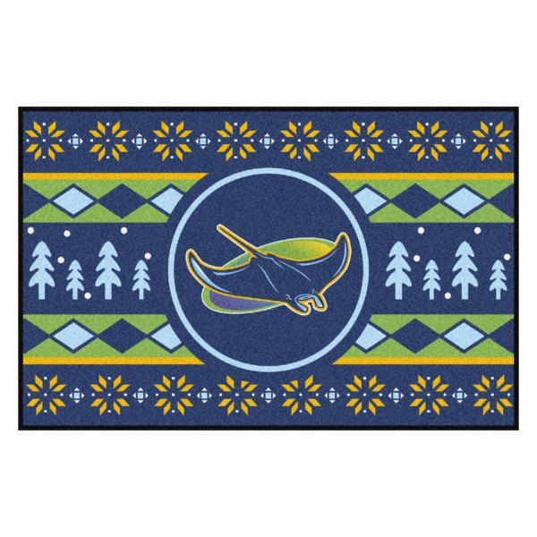 FanMats® - "Holiday Sweater" Tampa Bay Rays 19" x 30" Nylon Face Starter Mat with "Ray" Logo