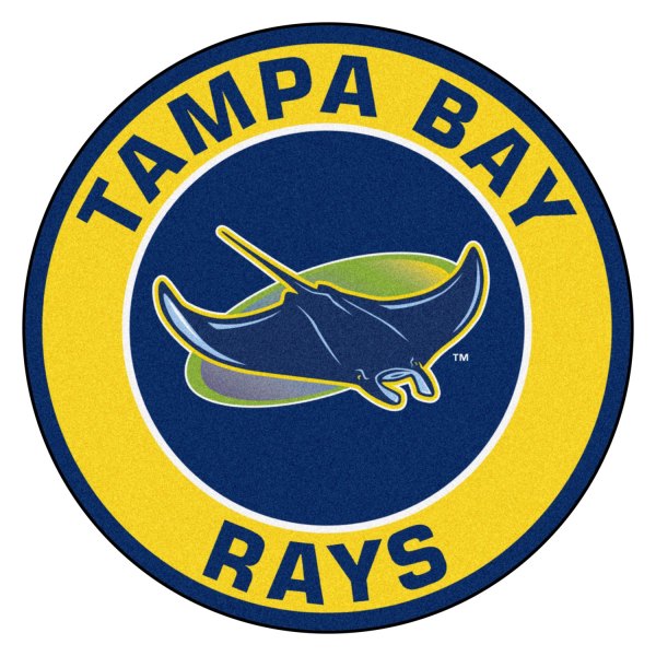 FanMats® - Tampa Bay Rays 27" Dia Nylon Face Roundel Floor Mat with "Ray" Logo