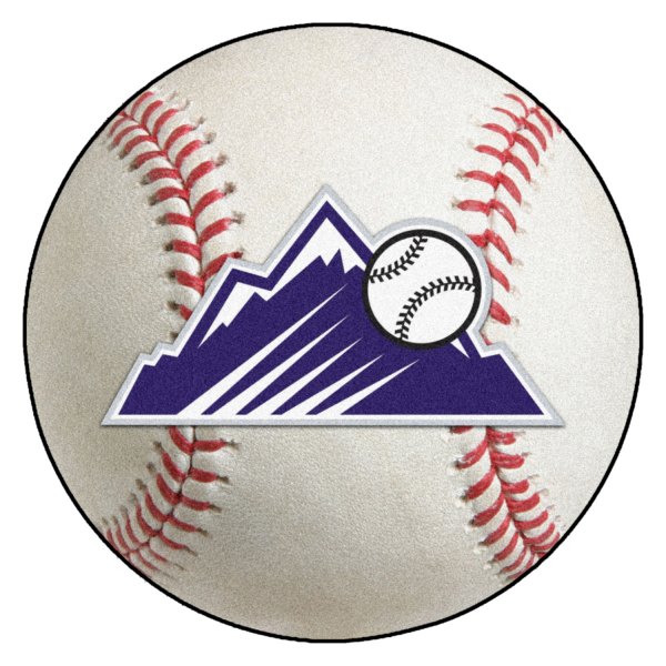 FanMats® - Colorado Rockies 27" Dia Nylon Face Baseball Ball Floor Mat