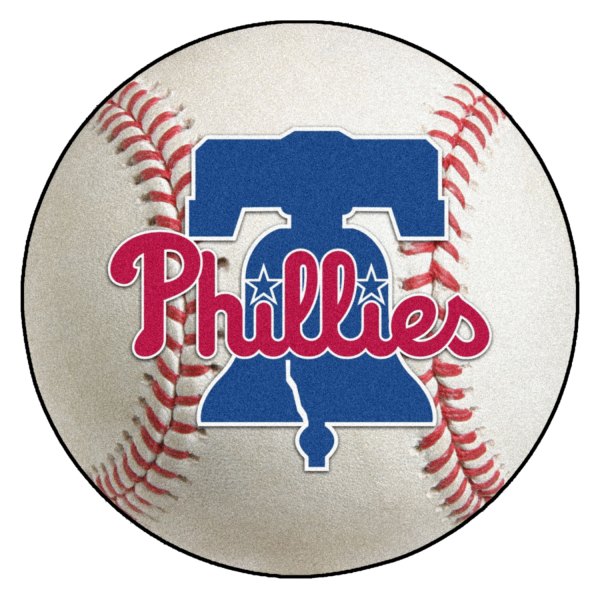 FanMats® - Philadelphia Phillies 27" Dia Nylon Face Baseball Ball Floor Mat