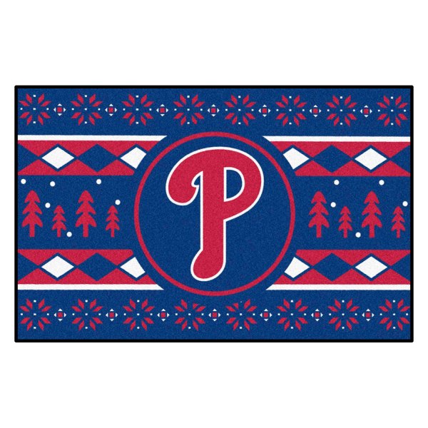 FanMats® - "Holiday Sweater" Philadelphia Phillies 19" x 30" Nylon Face Starter Mat