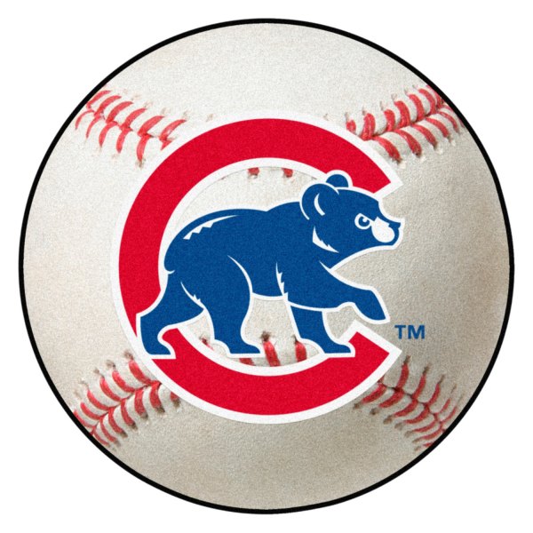 FanMats® - Chicago Cubs 27" Dia Nylon Face Baseball Ball Floor Mat